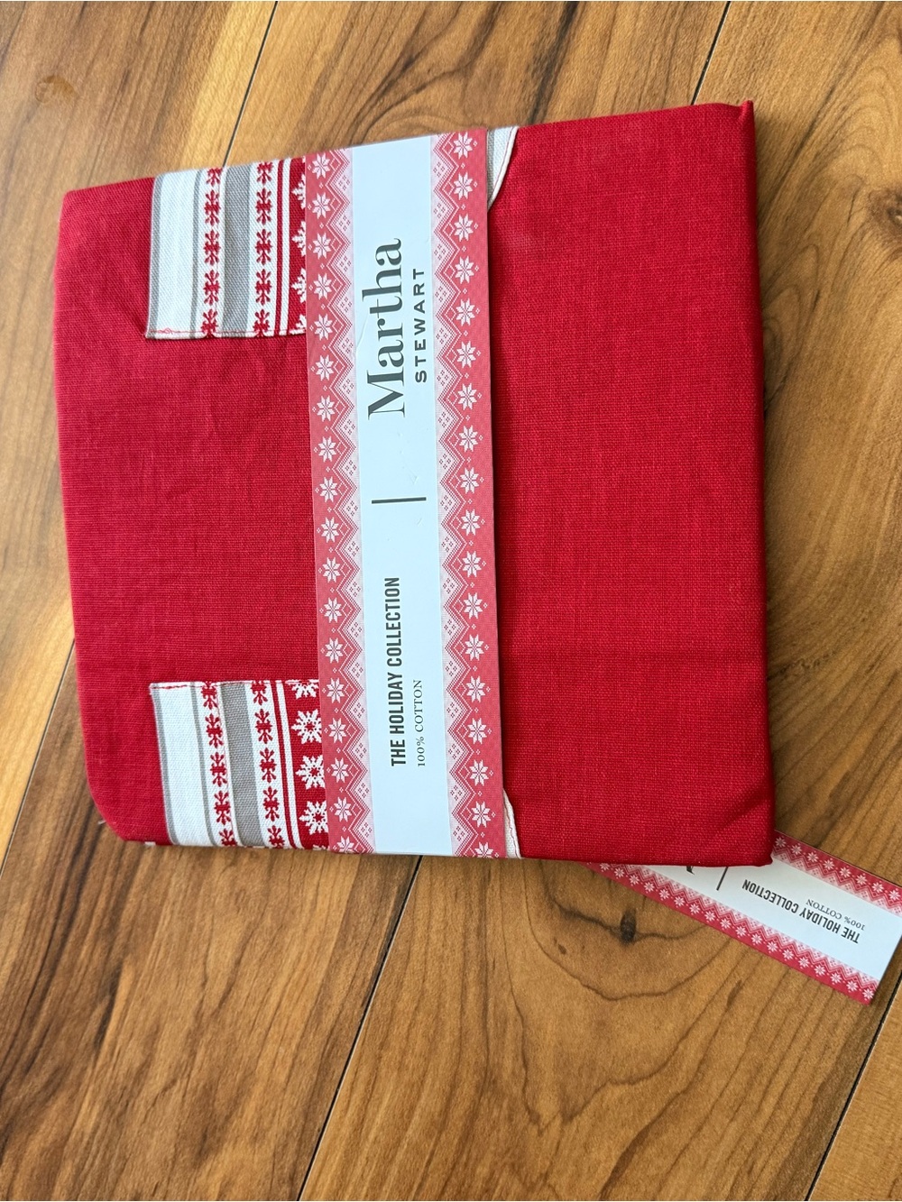Martha Stewart Bright Red Holiday Cotton Apron